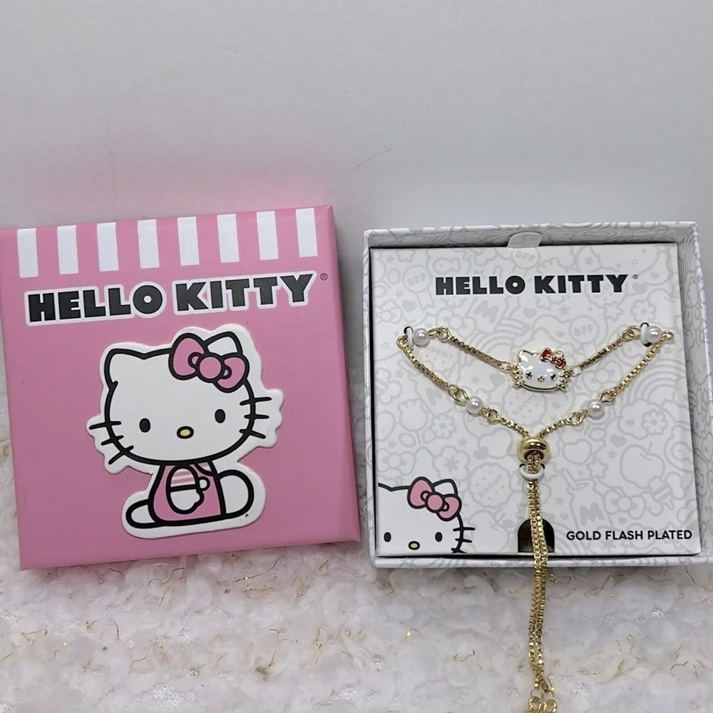 Hello Kitty adjustable bracelet gold flash plated‎